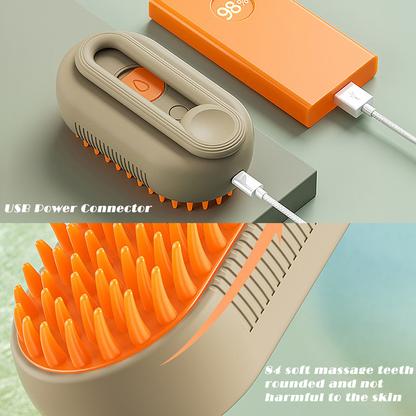 3 In 1 Steamy Cat/Dog Brush for Massage, Self Cleaning Steam Dog Brush, Multifunctional Cat Brushes for Grooming, Pet Hair Brush for Removing Tangled and Loose Hair