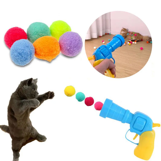 Interactive Cat Pompom Launcher