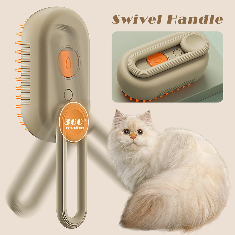 3 In 1 Steamy Cat/Dog Brush for Massage, Self Cleaning Steam Dog Brush, Multifunctional Cat Brushes for Grooming, Pet Hair Brush for Removing Tangled and Loose Hair